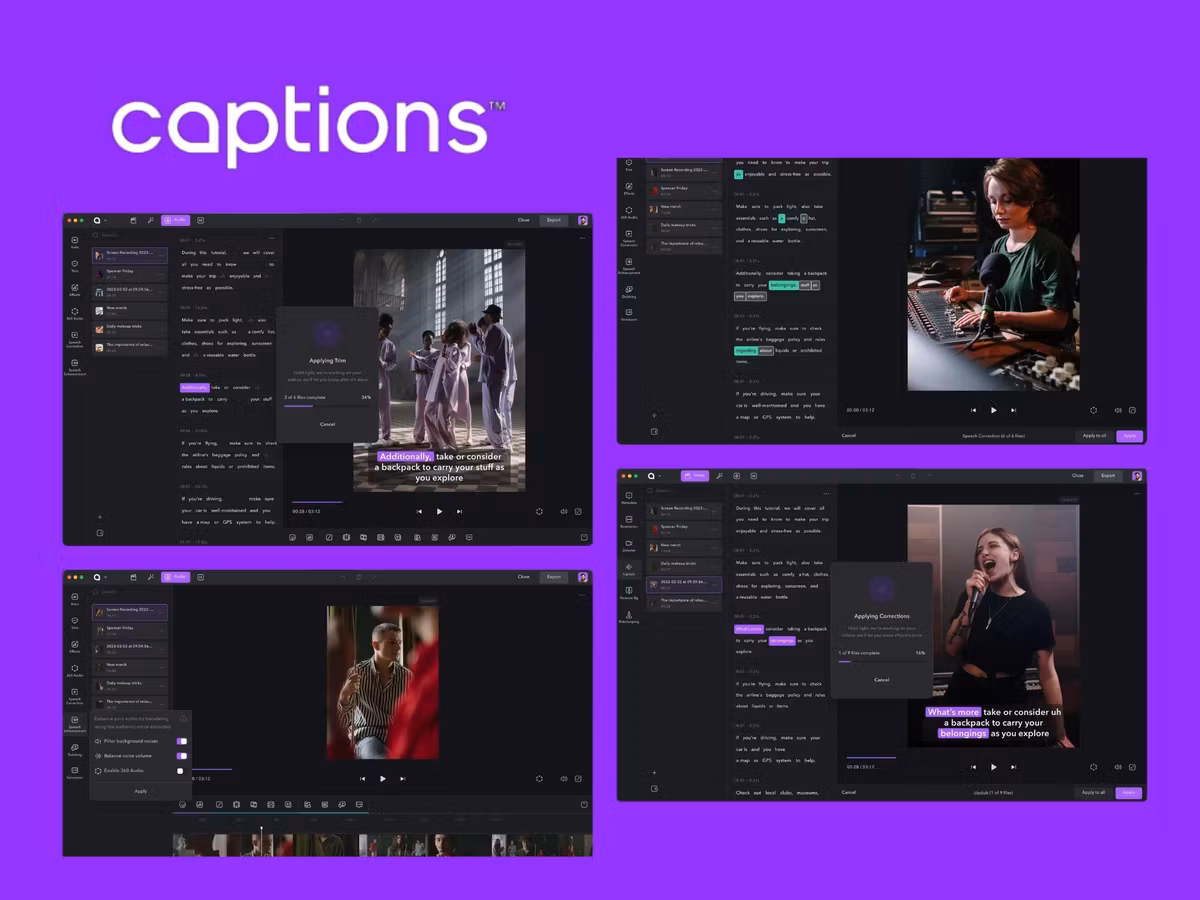 Сaptions — AI інструмент для  автоматичної обробки аудіо і відео Основне зображення