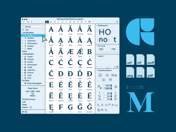 Glyphs 3 - редактор шрифтов для Mac Основне зображення