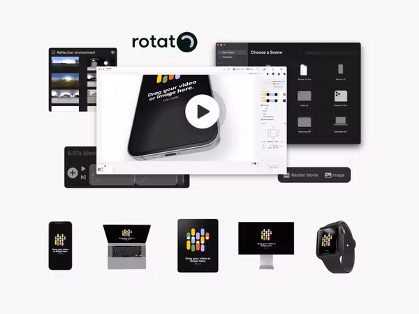 Rotato - профессиональное приложение для создания 3d мокапов Основне зображення