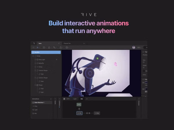 Rive — інструмент для створення анімацій Основне зображення