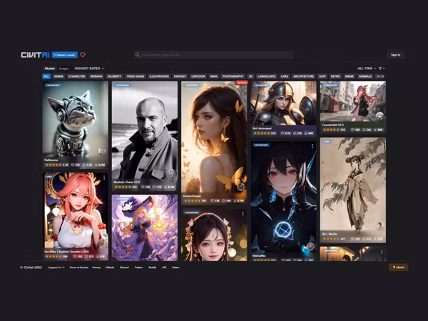 Civitai — колекція ШІ моделей з відкритим кодом та ком’юніті креаторів Основне зображення