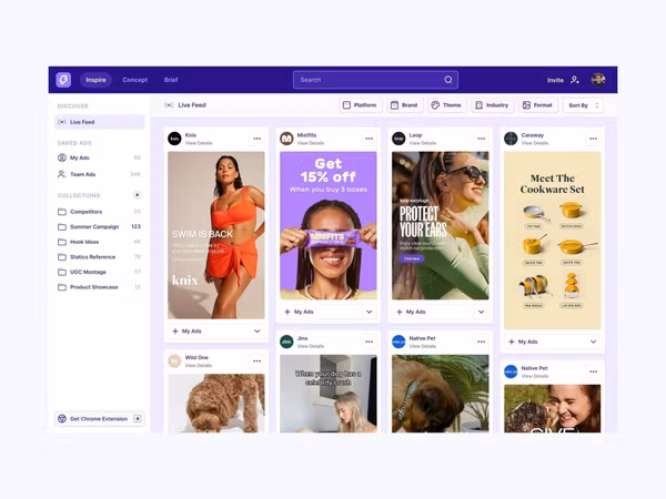 Magicbrief — пошук референсів для рекламних креативів за тематиками Основне зображення