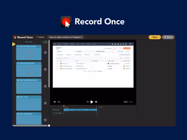 Recordonce — інструмент для запису туторіалів та навчальних відео Основне зображення