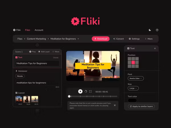 Fliki — AI інструмент для створення Reels та YouTube Shorts Основне зображення