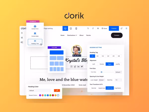 Dorik — no-code конструктор сайтів на основі штучного інтелекту Основне зображення