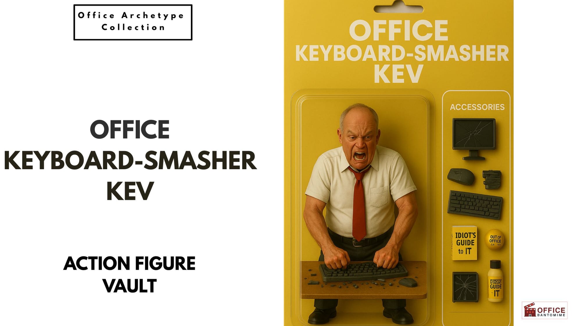 Office Keyboard-Smasher Kev: The Rage-Fuelled Tech Destroyer of the Workplace
