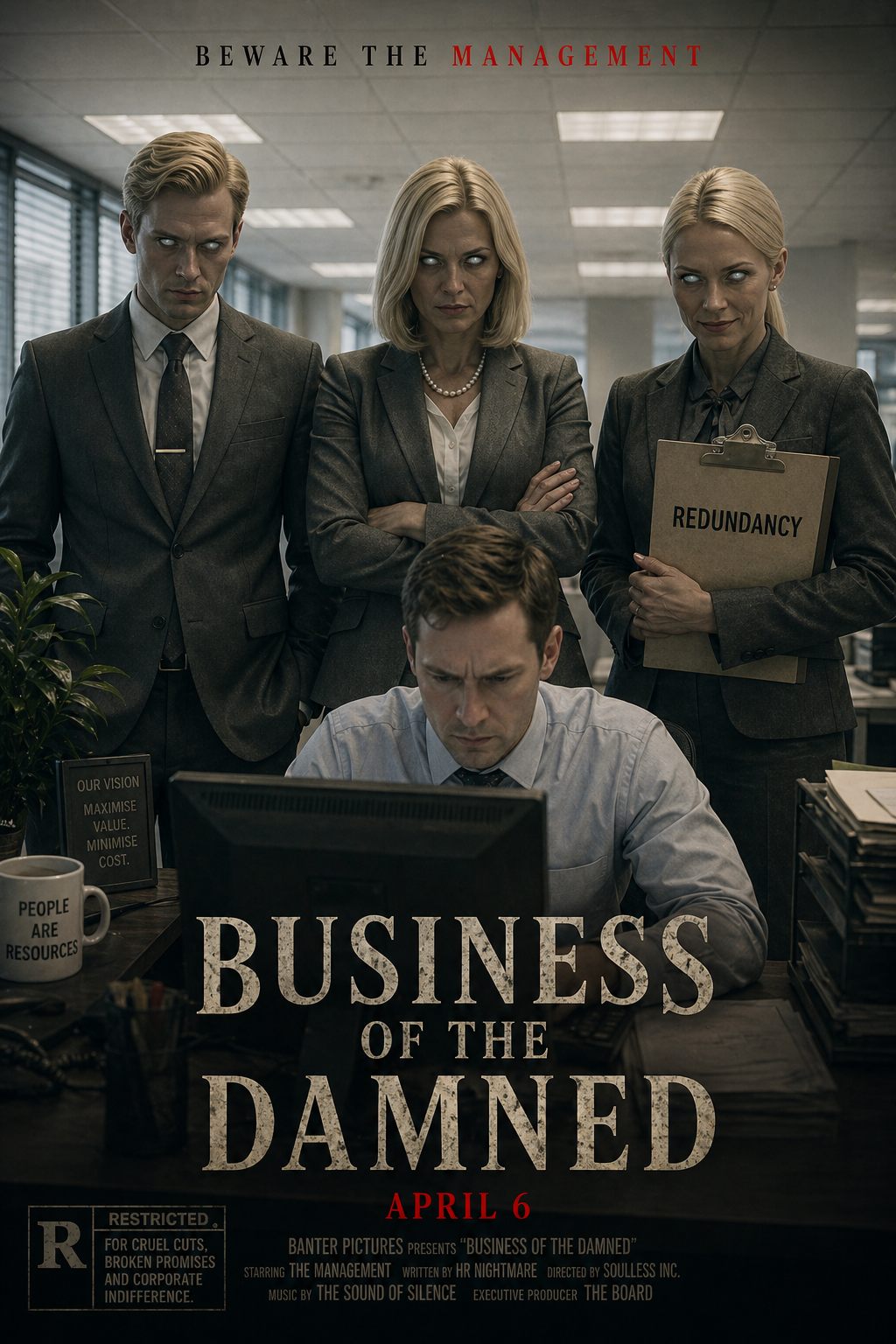 Business Of The Damned office parody poster