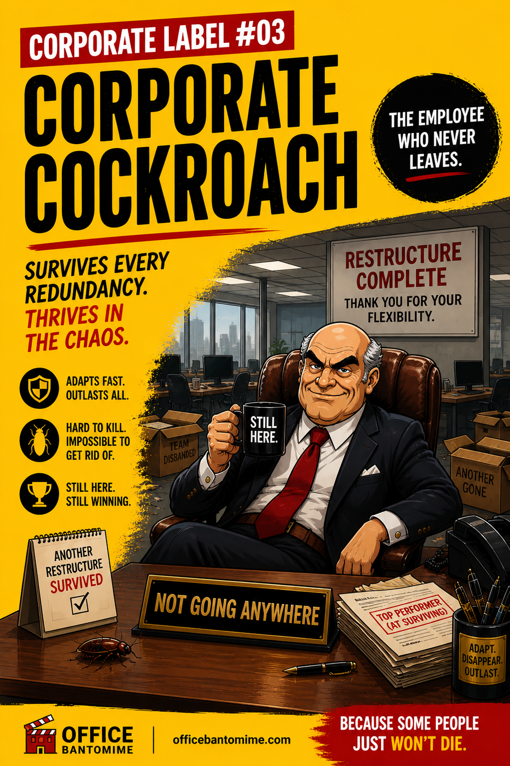 Cubicle Rat Corporate Label Office Bantomime