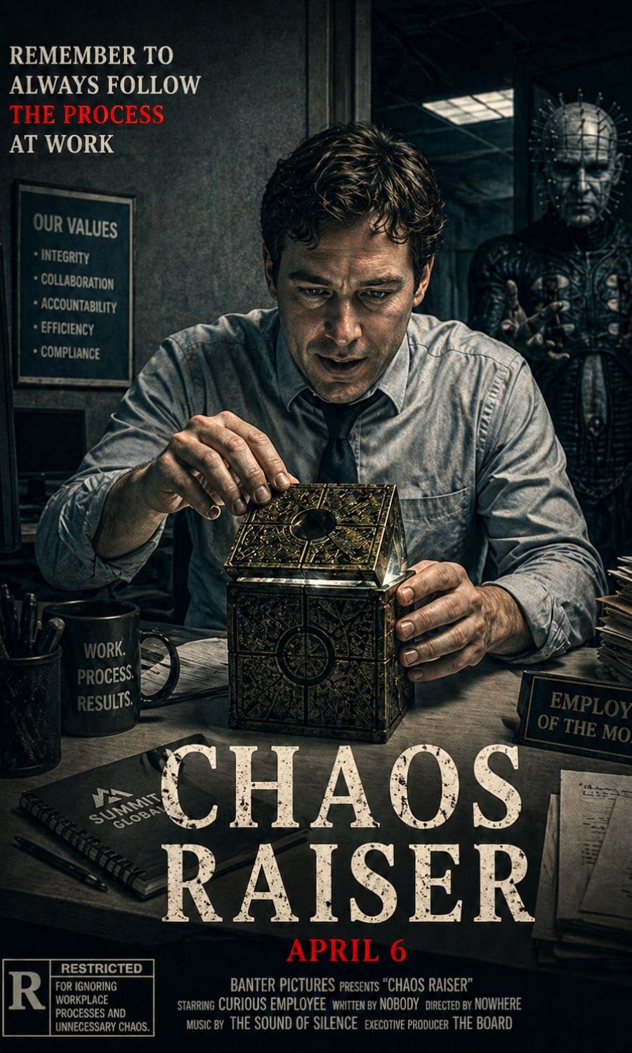Chaos Raiser office parody poster