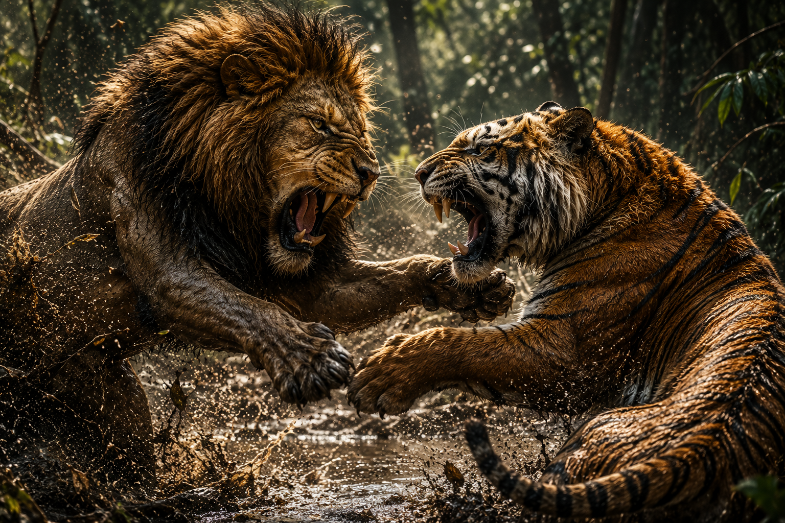Lion vs Tiger Battle