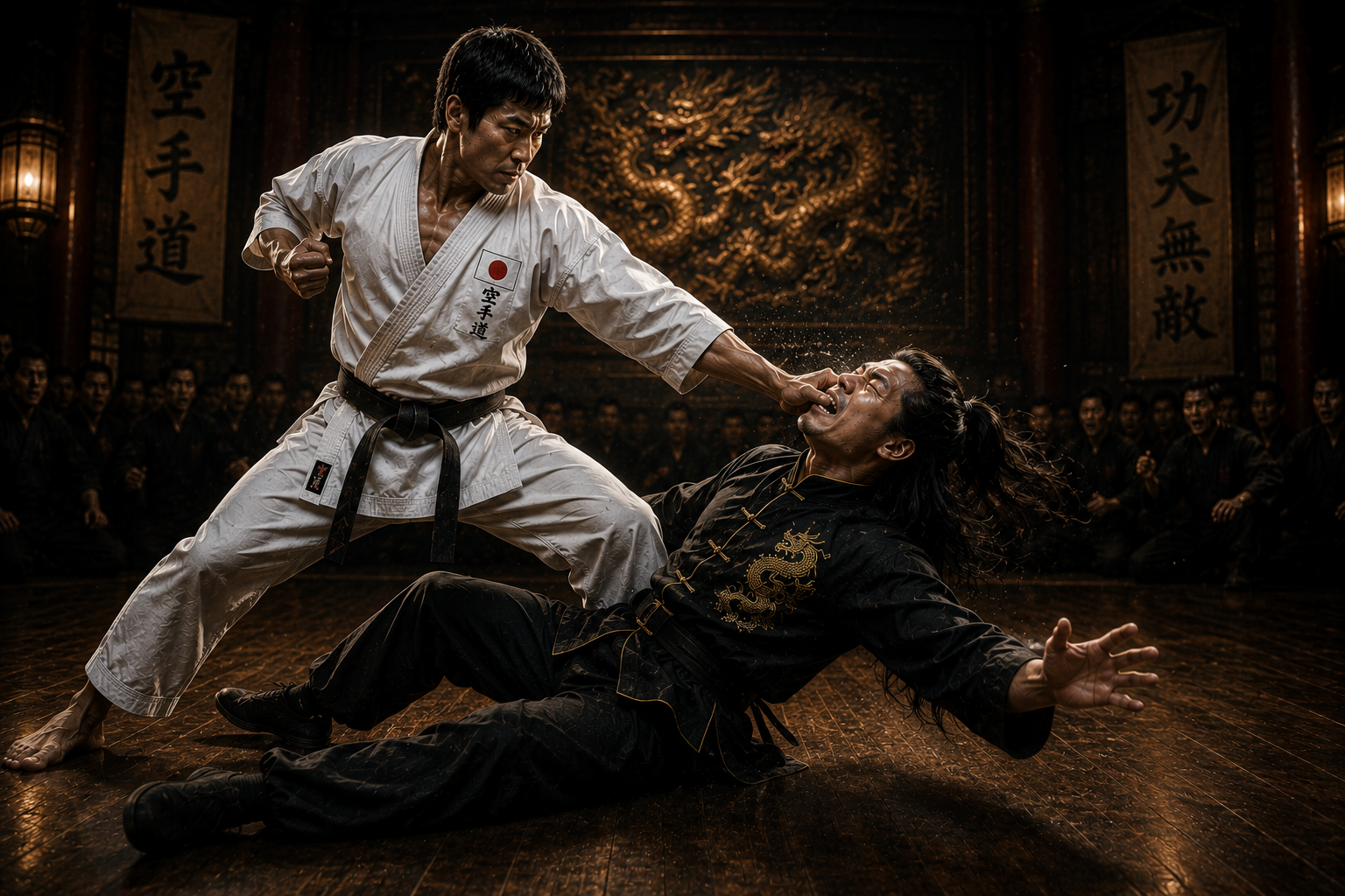 Karate Champion gains the upper hand with powerful attacks