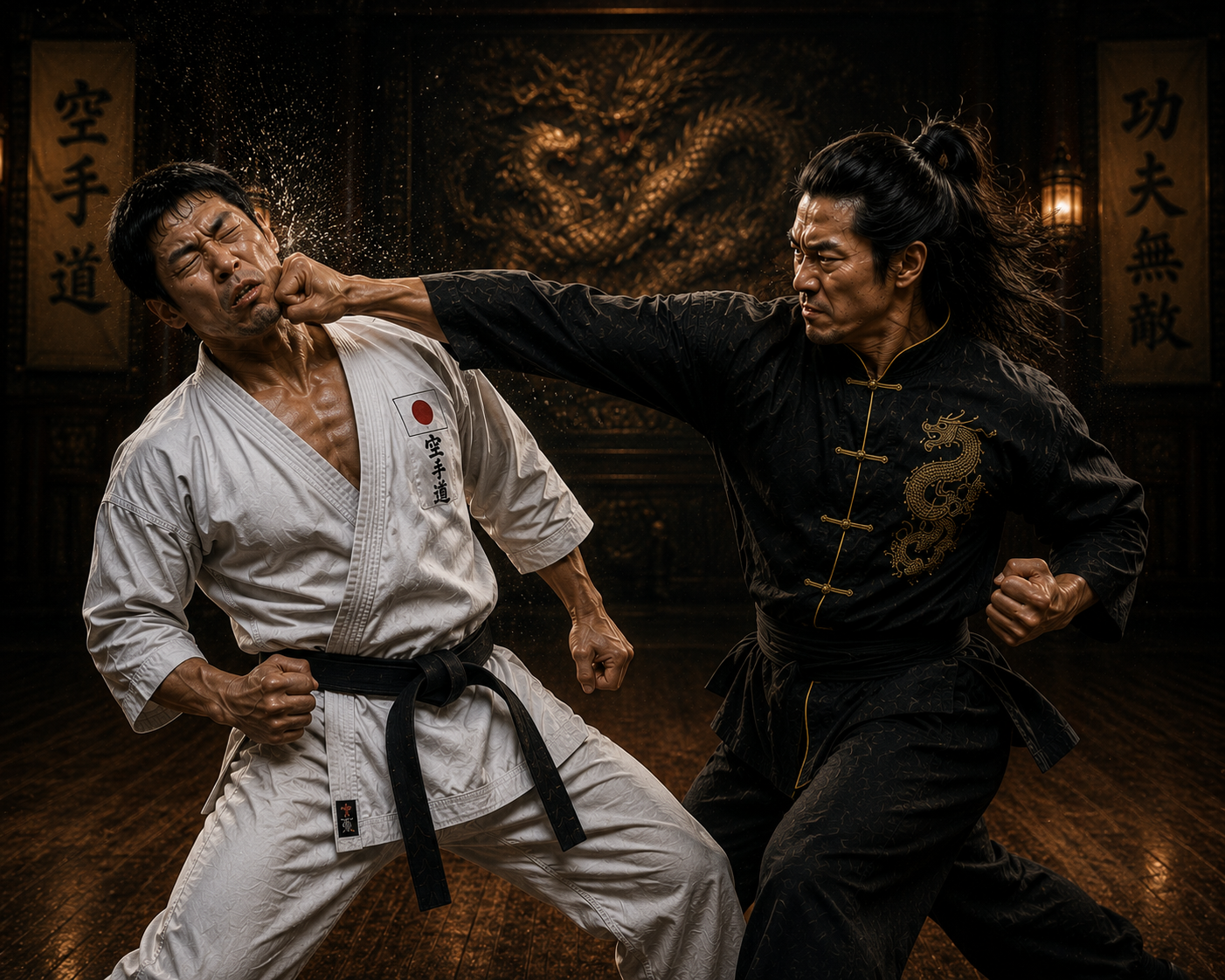 Kung Fu Master lands one final powerful punch during the closing moments of the fight