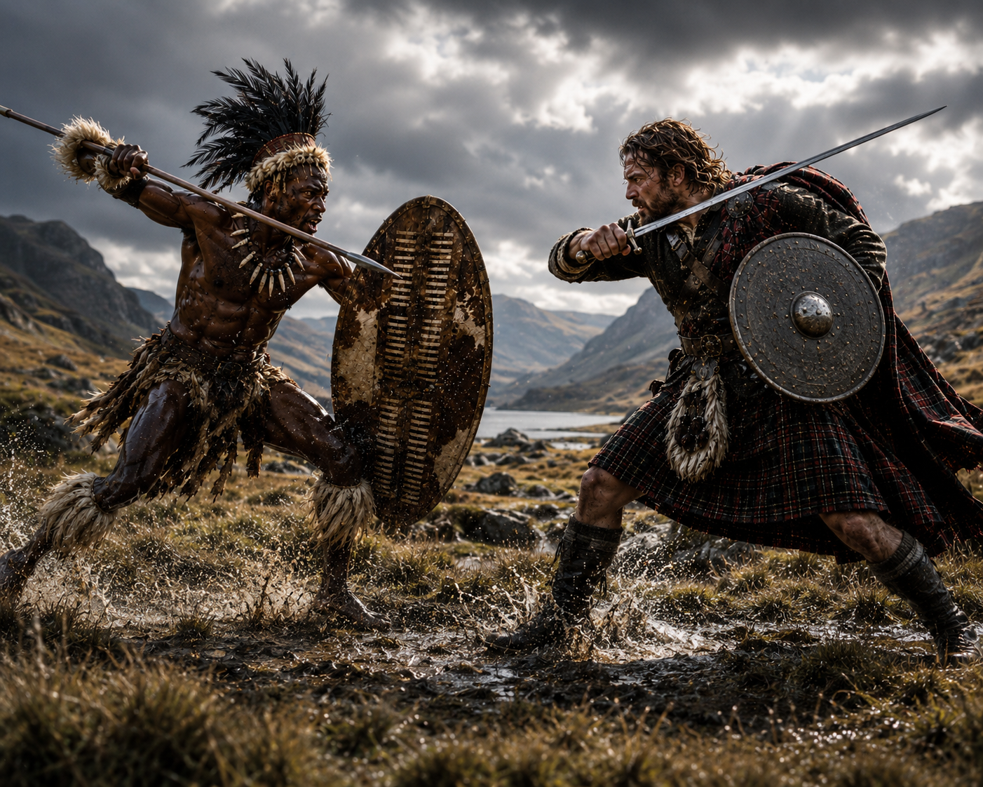 Zulu Warrior versus Scottish Highlander
