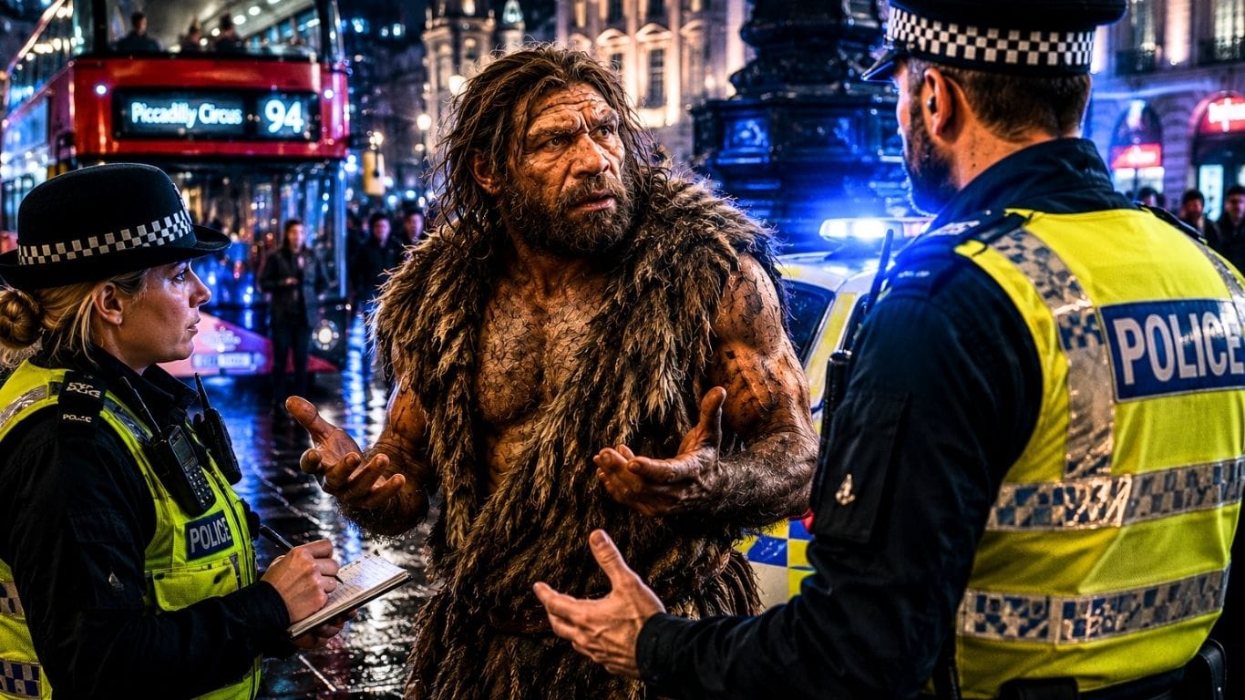 Neanderthal questioned by police