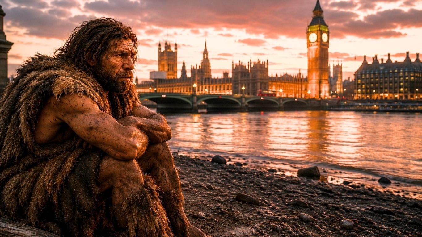 Neanderthal overlooking London