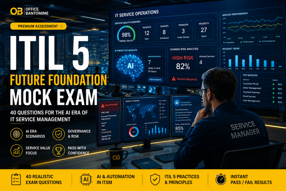 ITIL 5 Mock Exam: 40 Realistic Practice Questions and Answers for the ITIL Foundation (Version 5) Exam post image