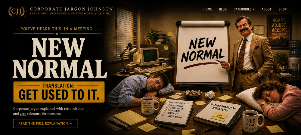 It’s the New Normal”: Corporate Jargon Johnson Explains Why Your Lunch Break Just Disappeared post image