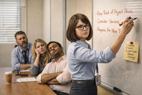 Acts Like Your Boss Bethany office archetype character known for micromanaging co-workers and acting like an unofficial manager