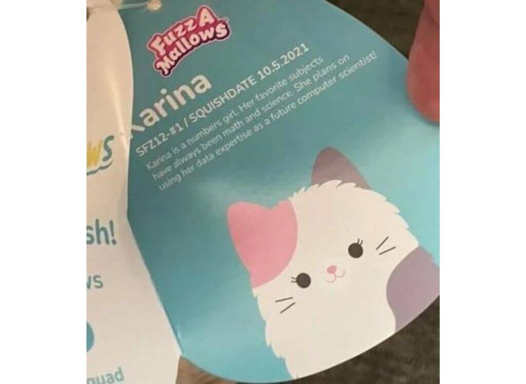 Karina Fuzz-A-Mallow Tag