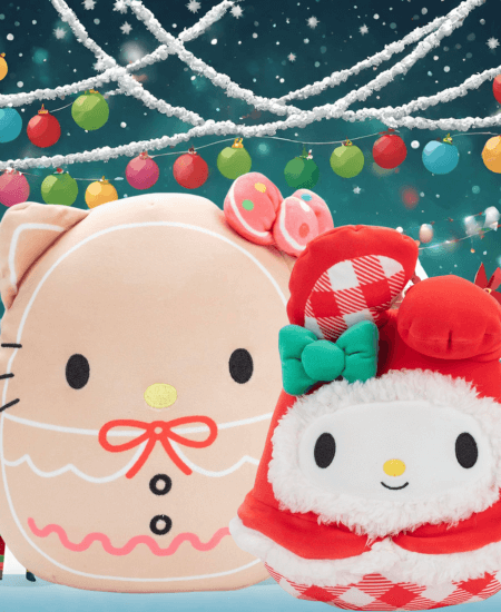 Hello Kitty as Gingerbread with My Melody in red plaid