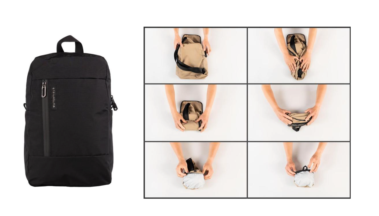 A bag that folds into a small pouch