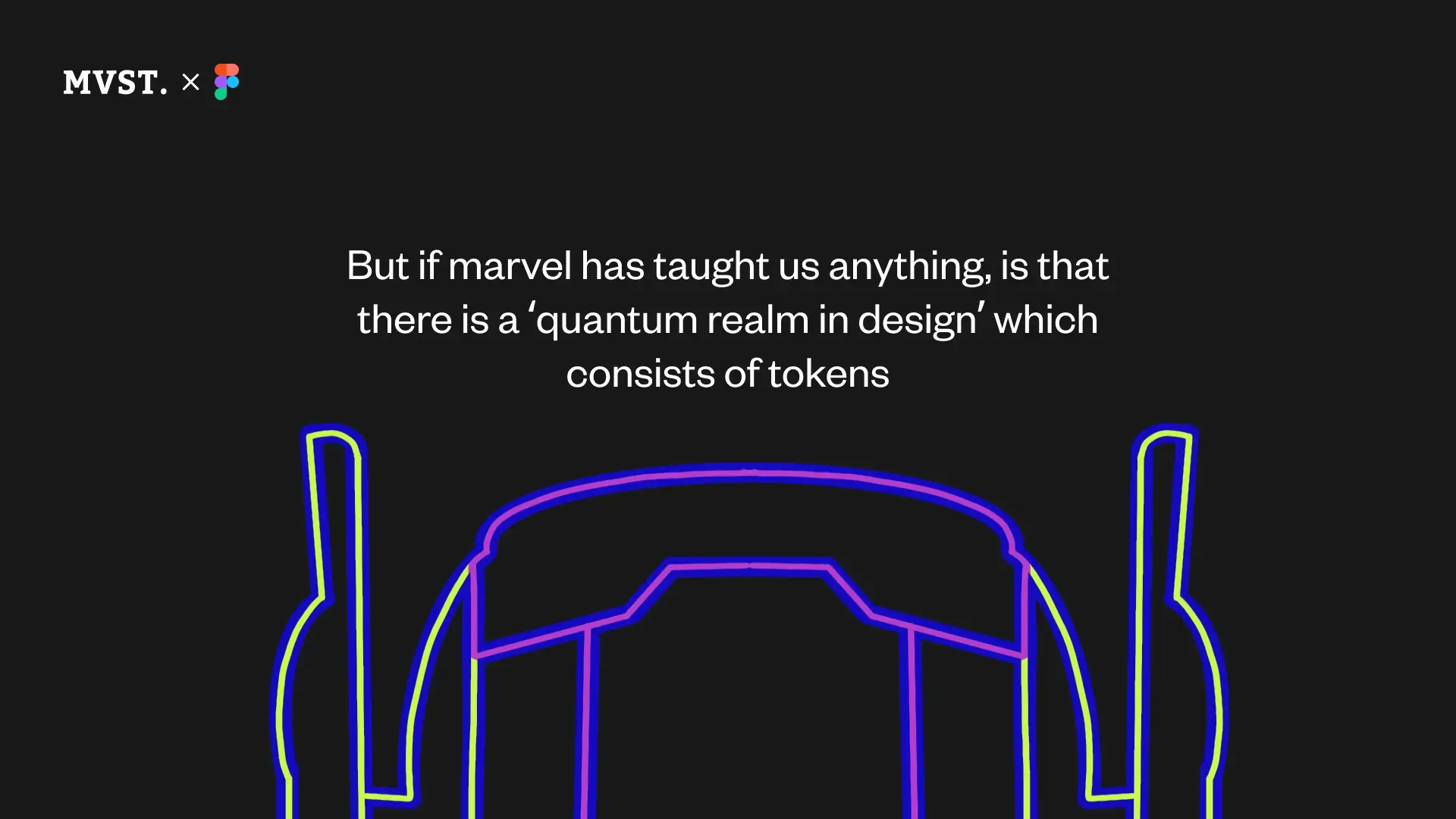 Schwarzer Hintergrund, weißer Text, Verkleidungen von Optimus Prime unter dem Text in Grün und Violett