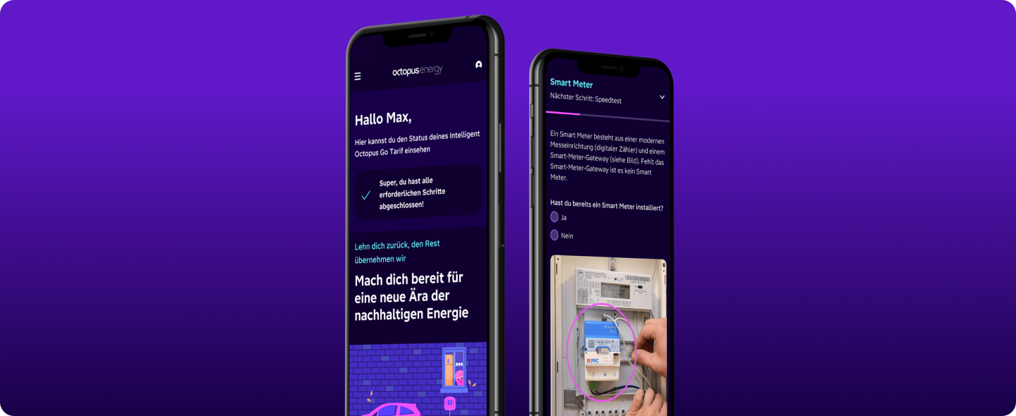 Screens der Octopus Energy IOGO Landingpage