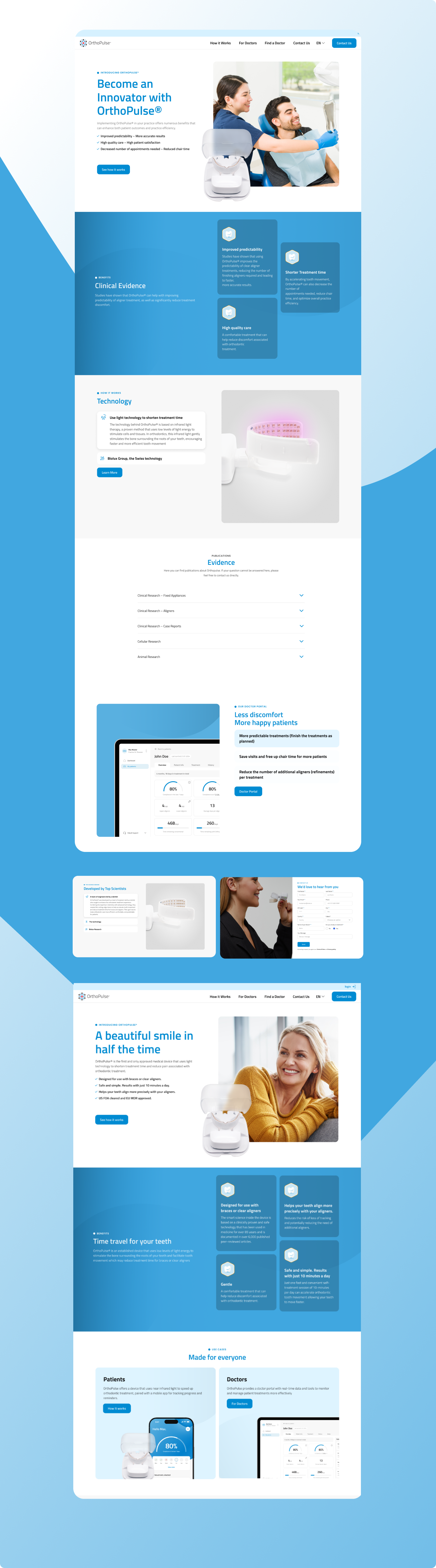 The OrthoPulse Website Screens