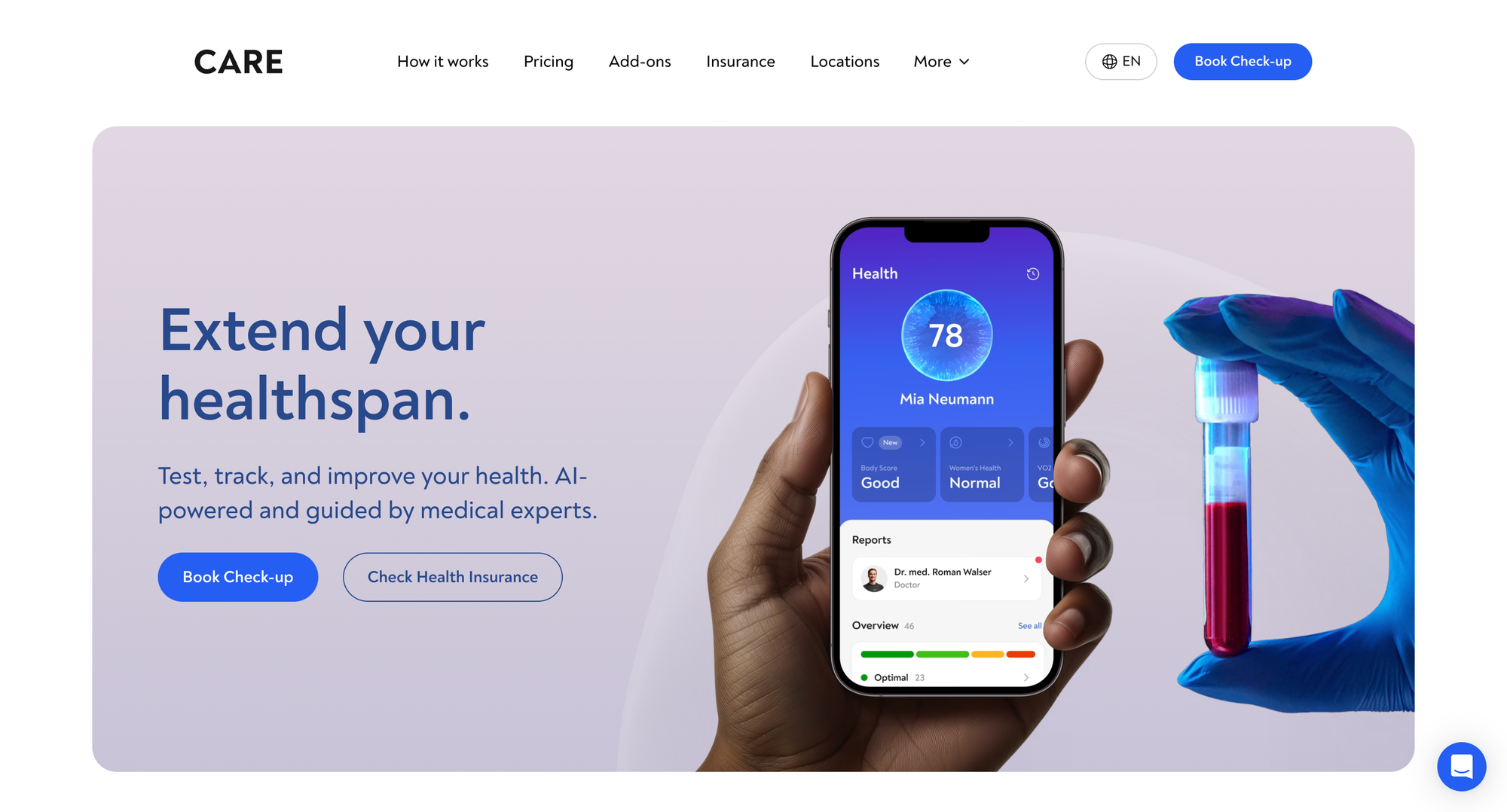 CARE App Bildschrmaufnahme
