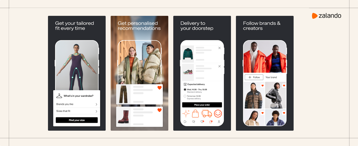 Screens from Zalando Commerce App
