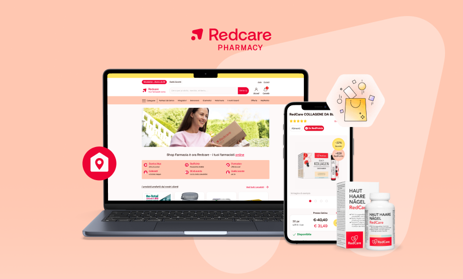 Header für die Kollaboration Redcare x MVST.