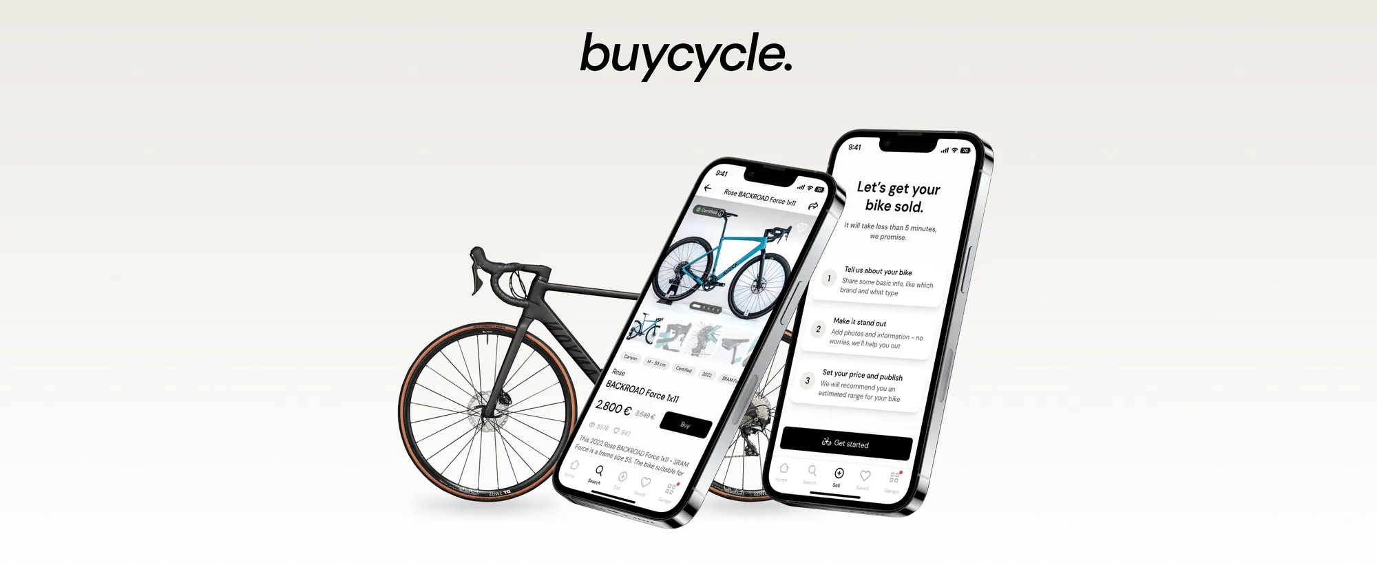 buycycle mobile app screens