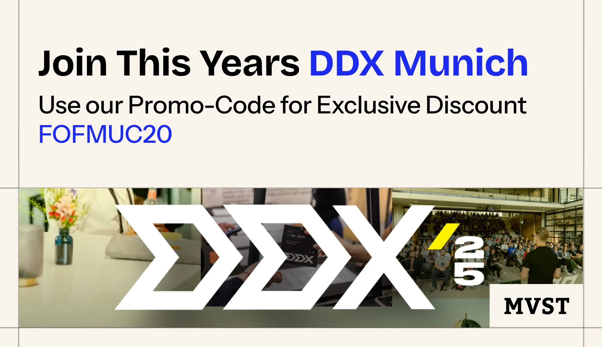 Join This Years DDX Munich - Use our Promo-Code for Exclusive Discount FOFMUC20 - MVST Logo