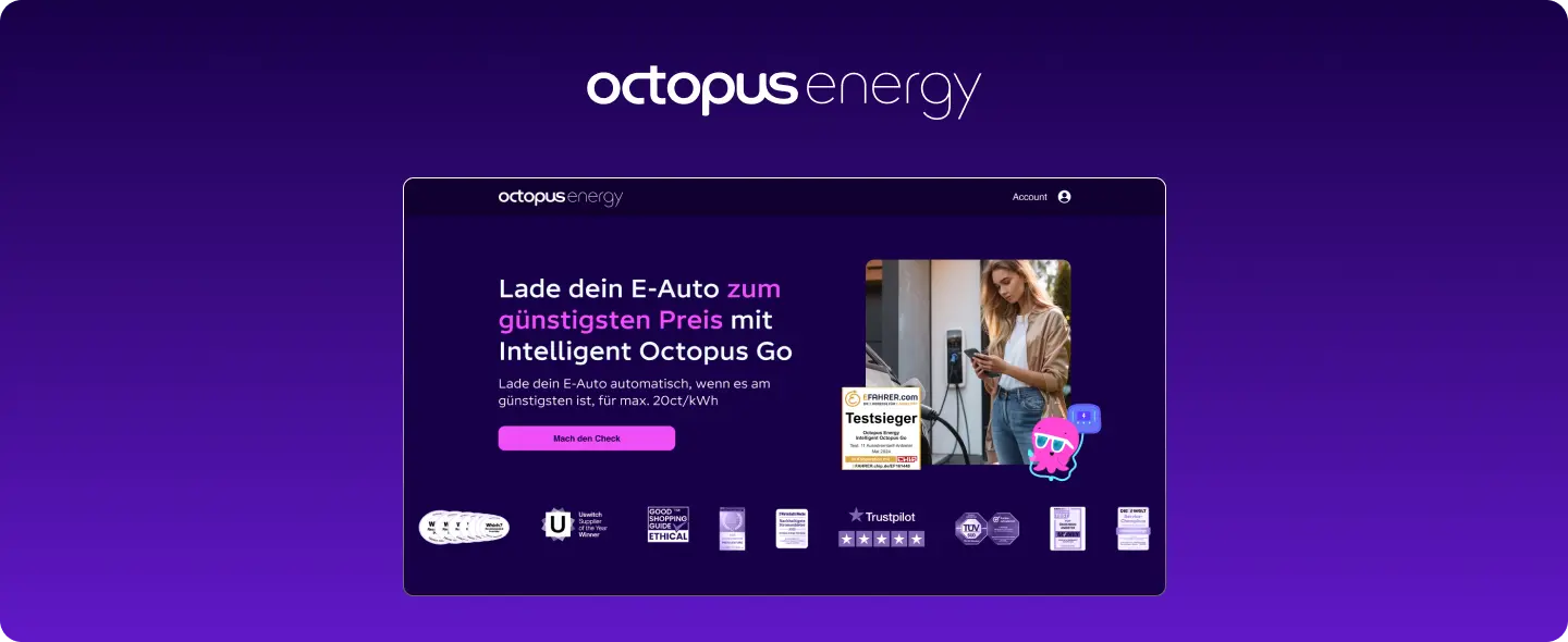 octopus energy desktop screen of iogo EV