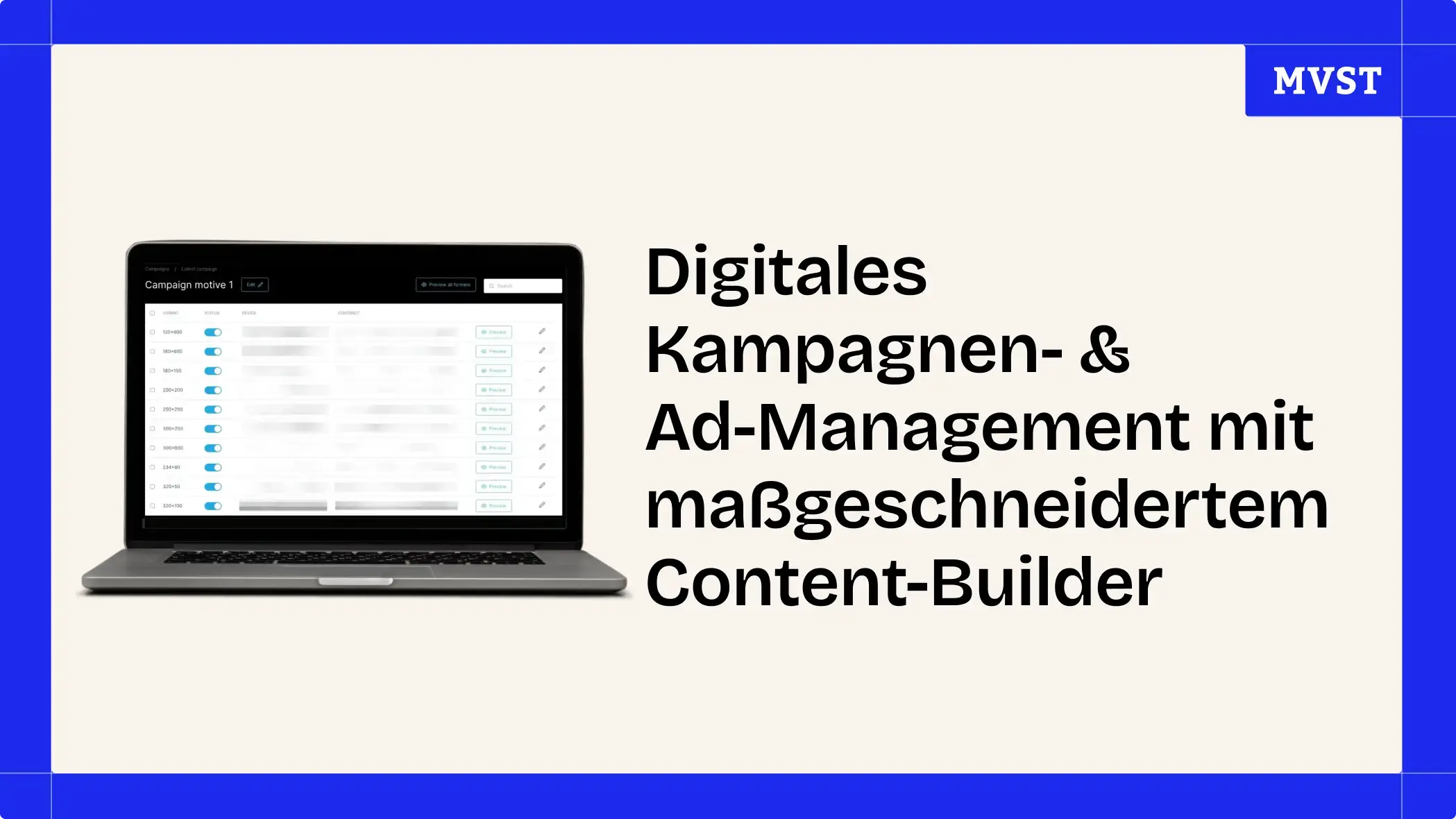 Digitales Kampagnen- & Ad-Managemenet mit maßgeschneidertem Content-Builder