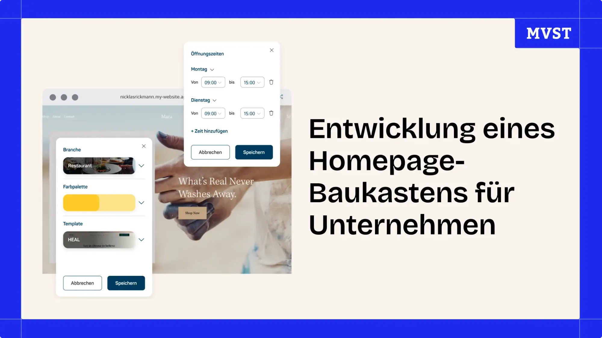  Header für die Entwicklung eines Homepage-Baukastens für Unternehmen