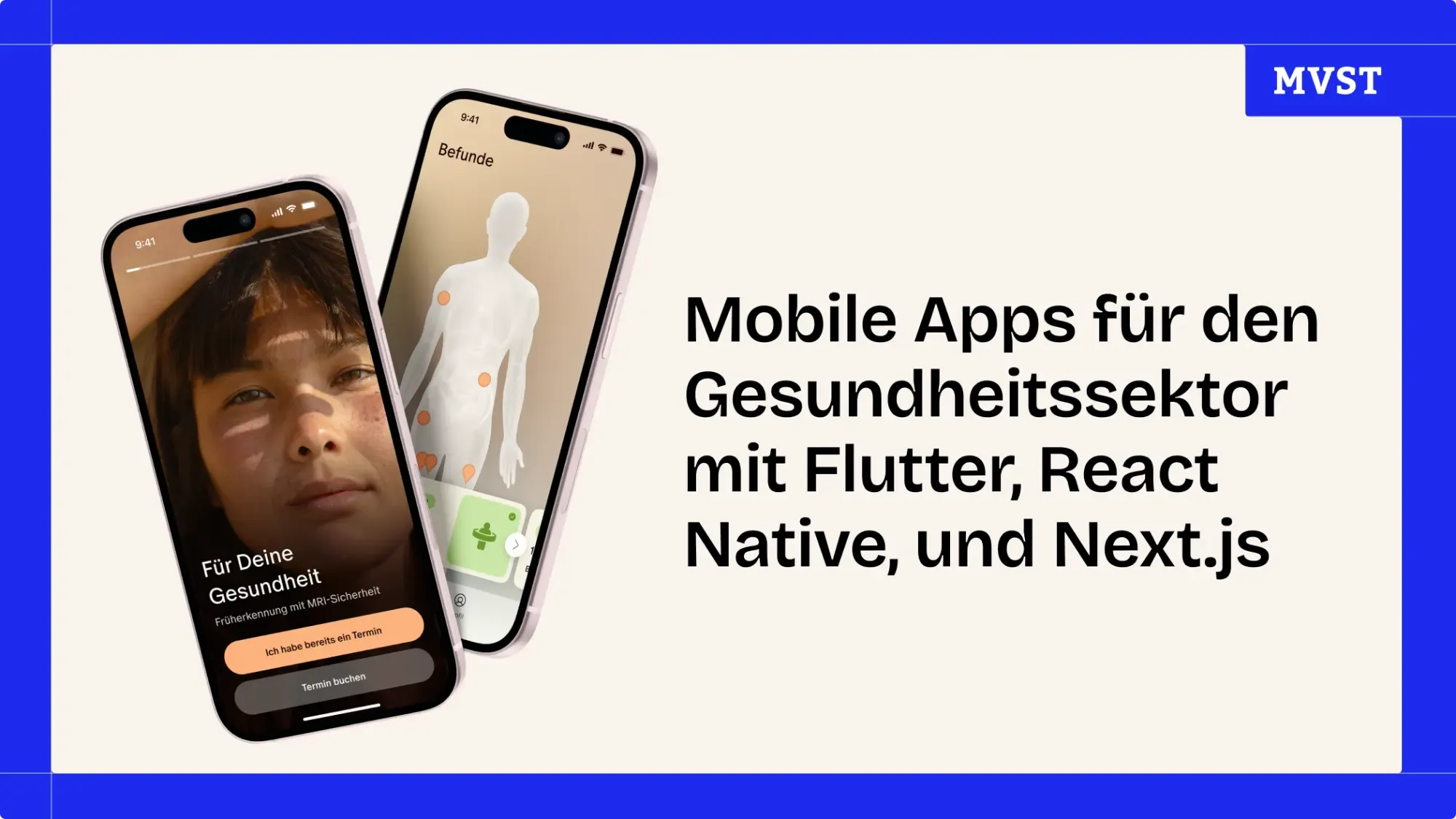Header für Mobile Apps für den Gesundheitssektor mit Flutter, React Native, und Next.js