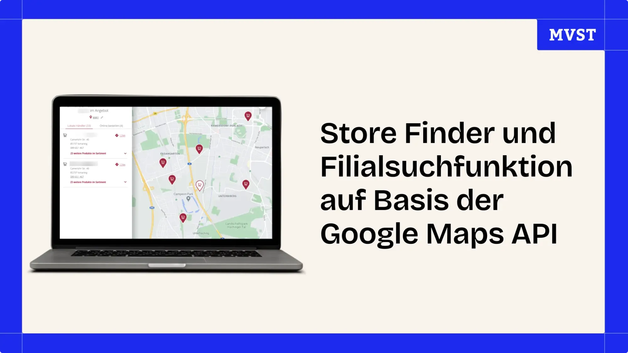 Header für die Store Finder und Filialsuchfunktion