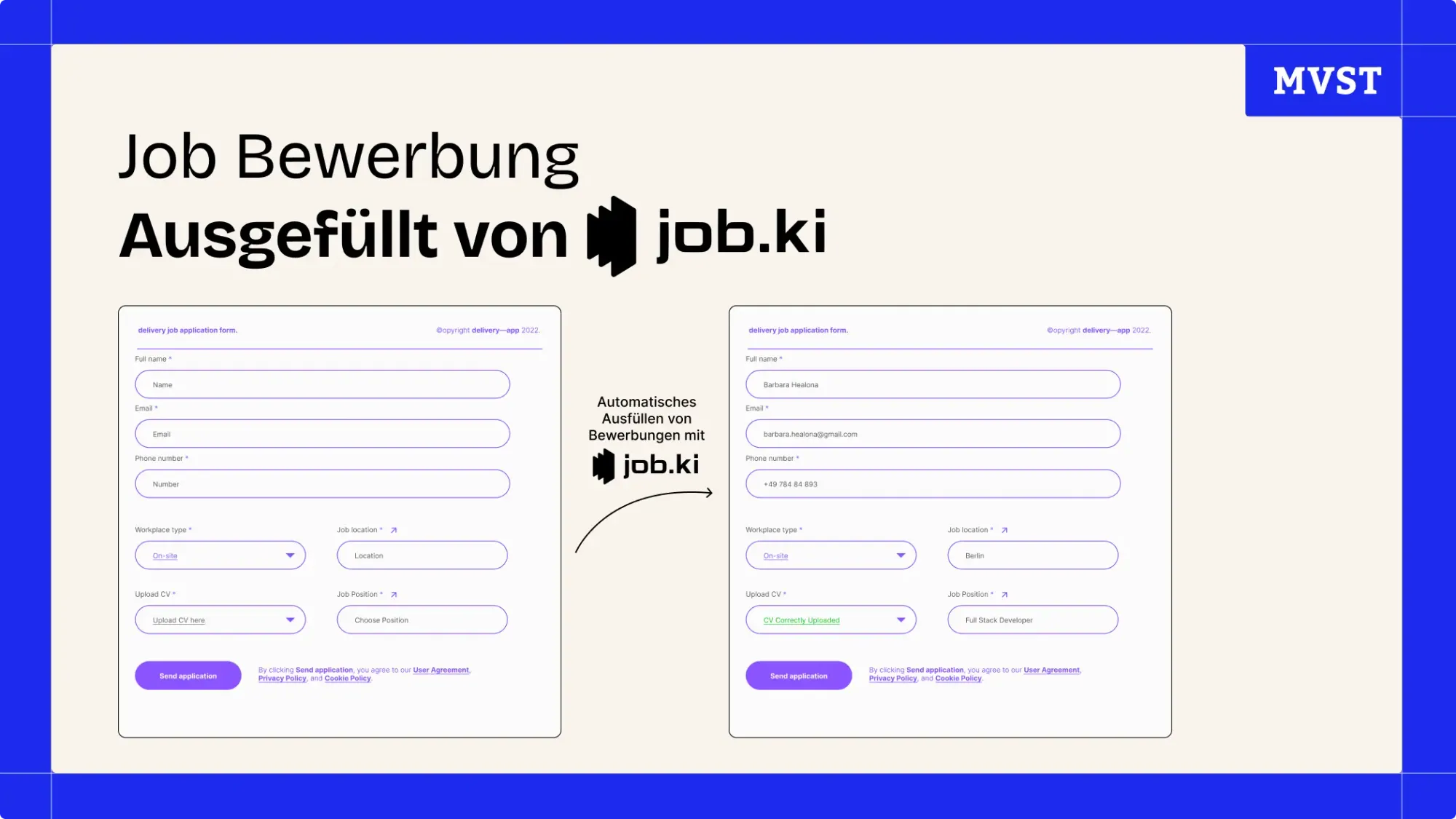 Bewerbungsformulare automatisch ausfüllen mit KI bei job.ki