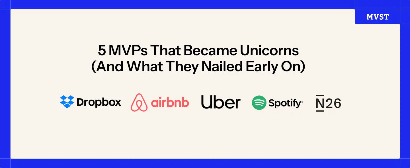 5 MVPs That Became Unicorns (And What They Nailed Early On) - Dropbox, airbnb, Uber, Spotify, N26