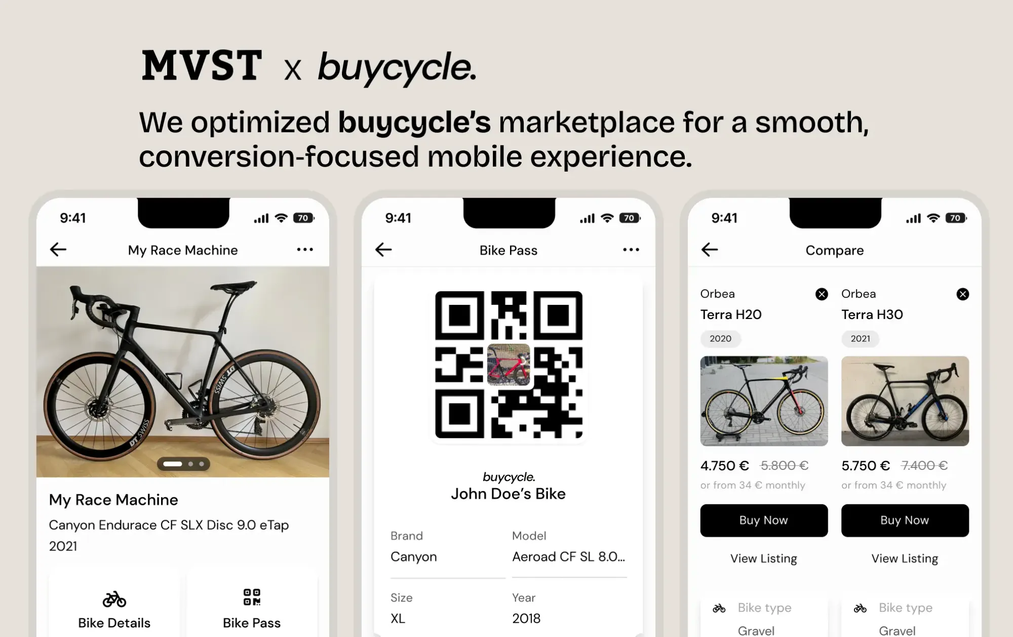 We optimized buycycle's marketplace for a smooth conversion-focused mibile experience.