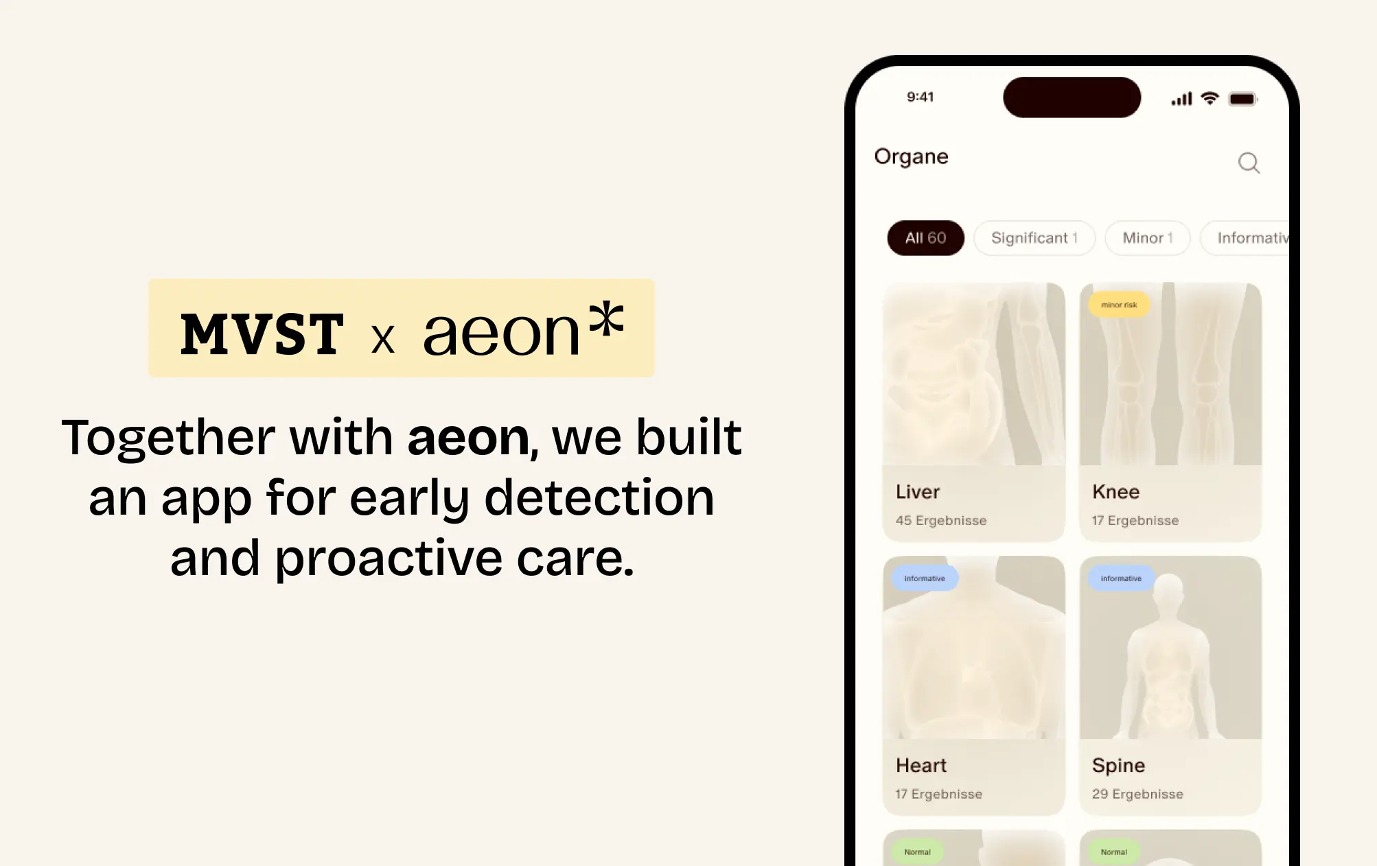 Together with aeon, we built an app for early detection and proactive care