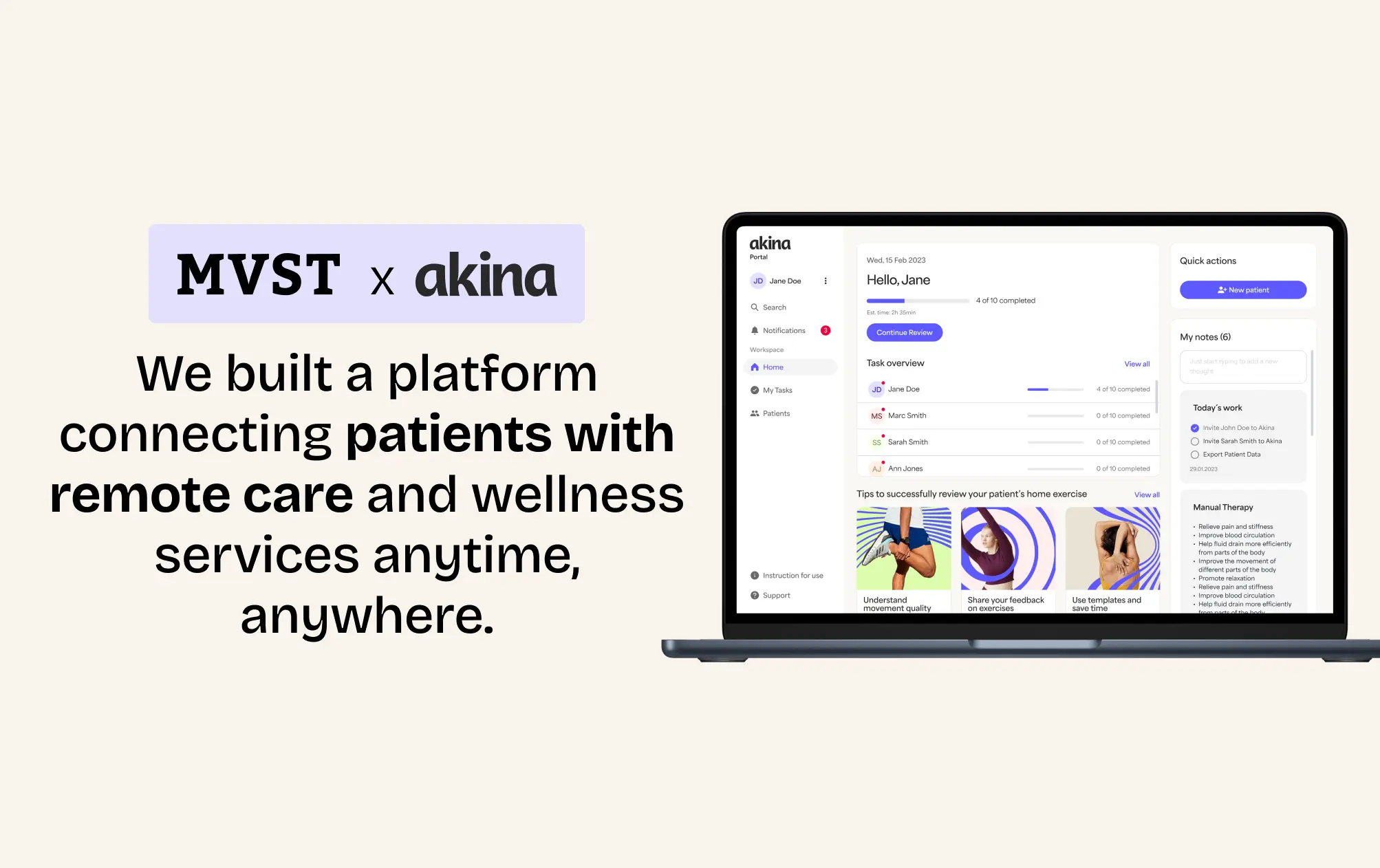 We built a platform connection patients with remote care and wellness services anytime anywhere