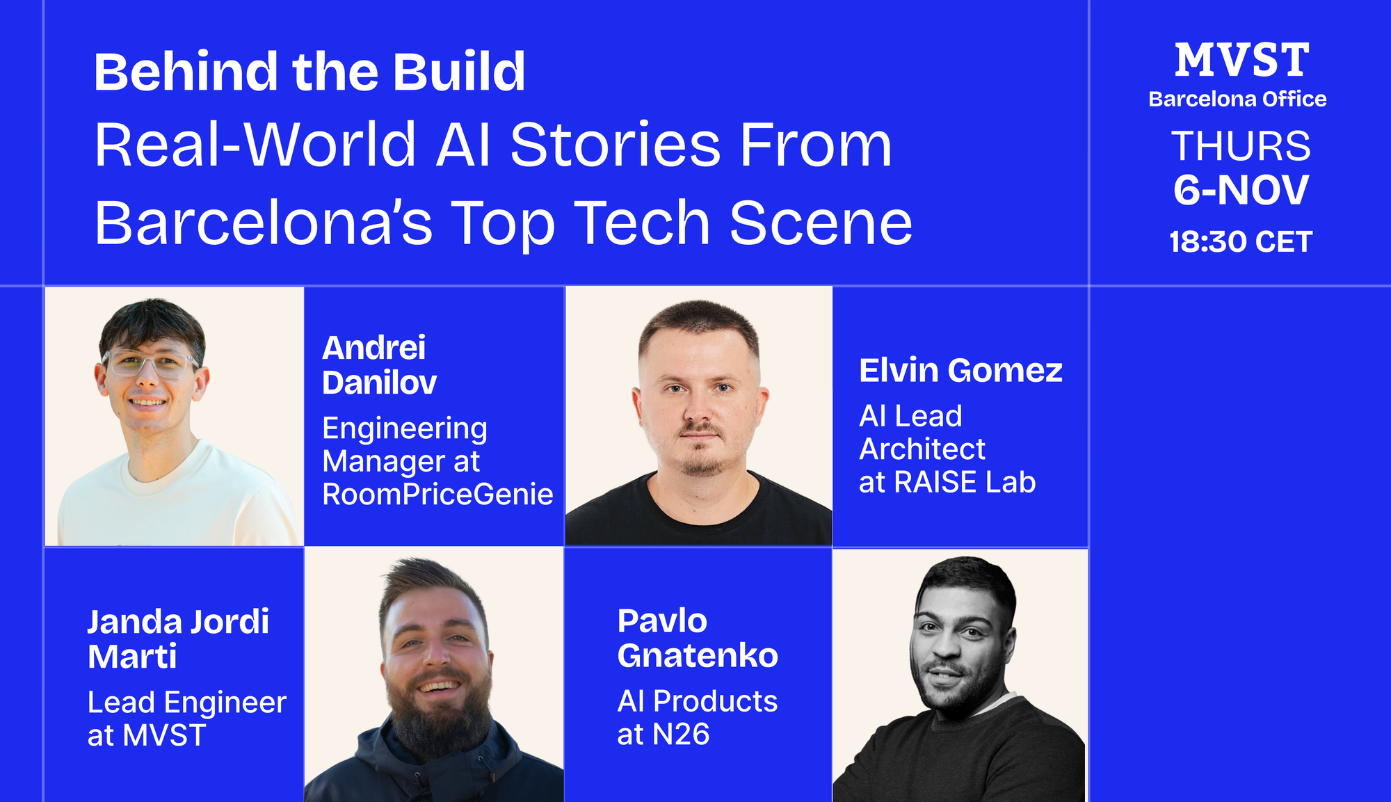 Behind the Build AI Visual to promote MVST's AI Event in Barcelona