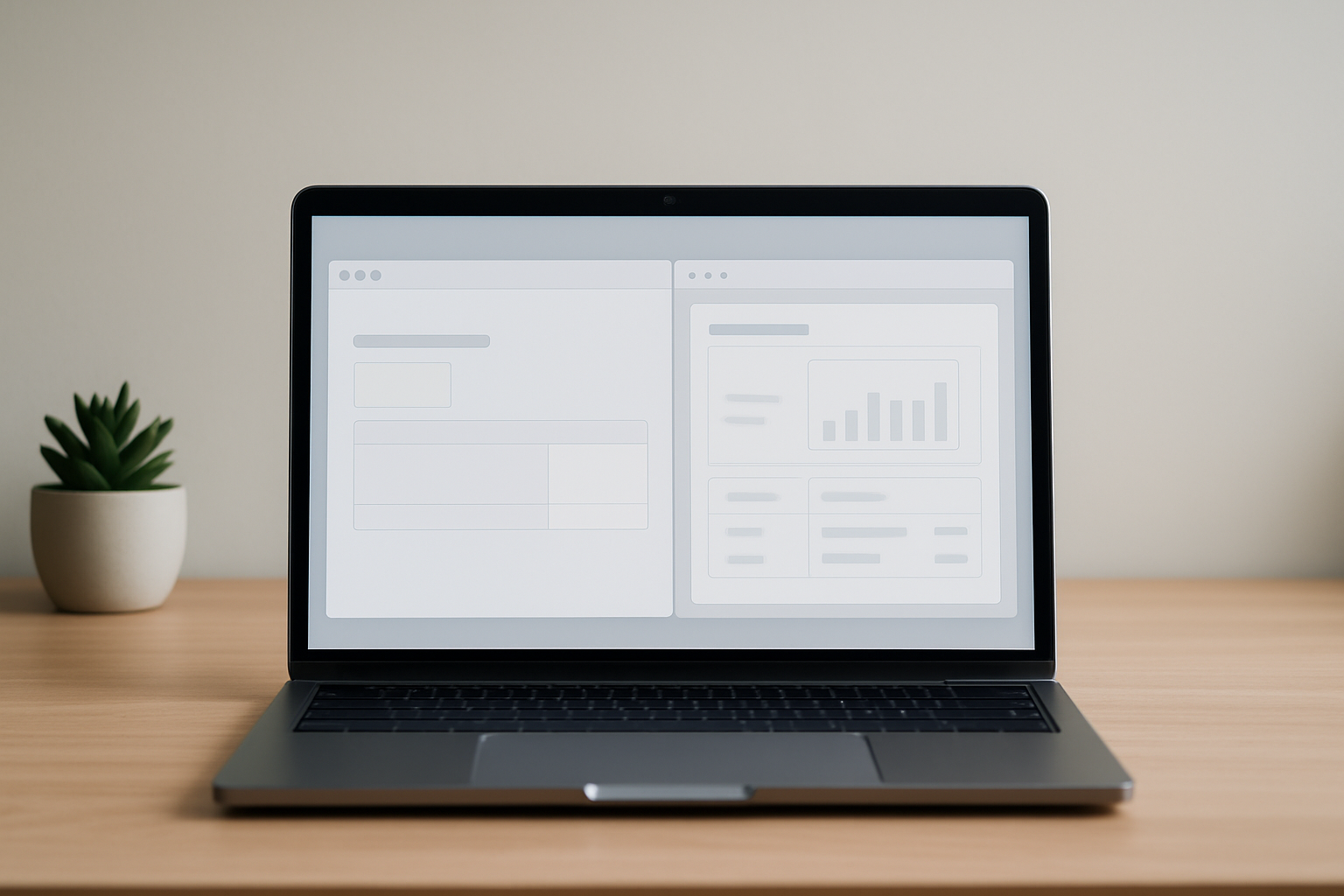 laptop screen showing a Basic UI app