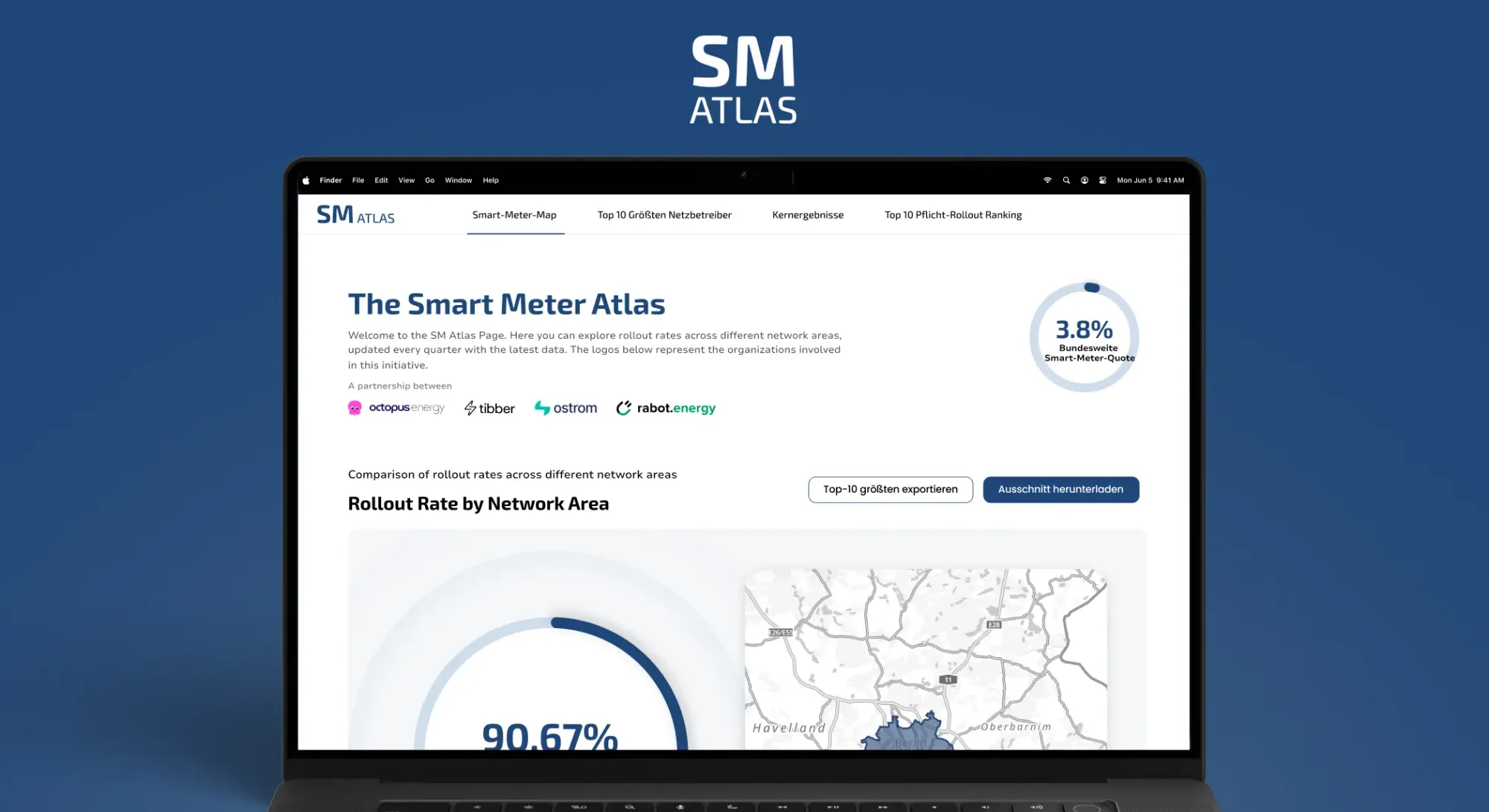 dekstop screen of the Smart Meter Atlas website