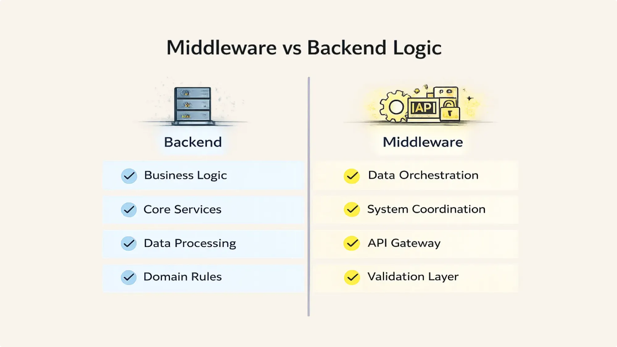Middleware vs Backend Logic