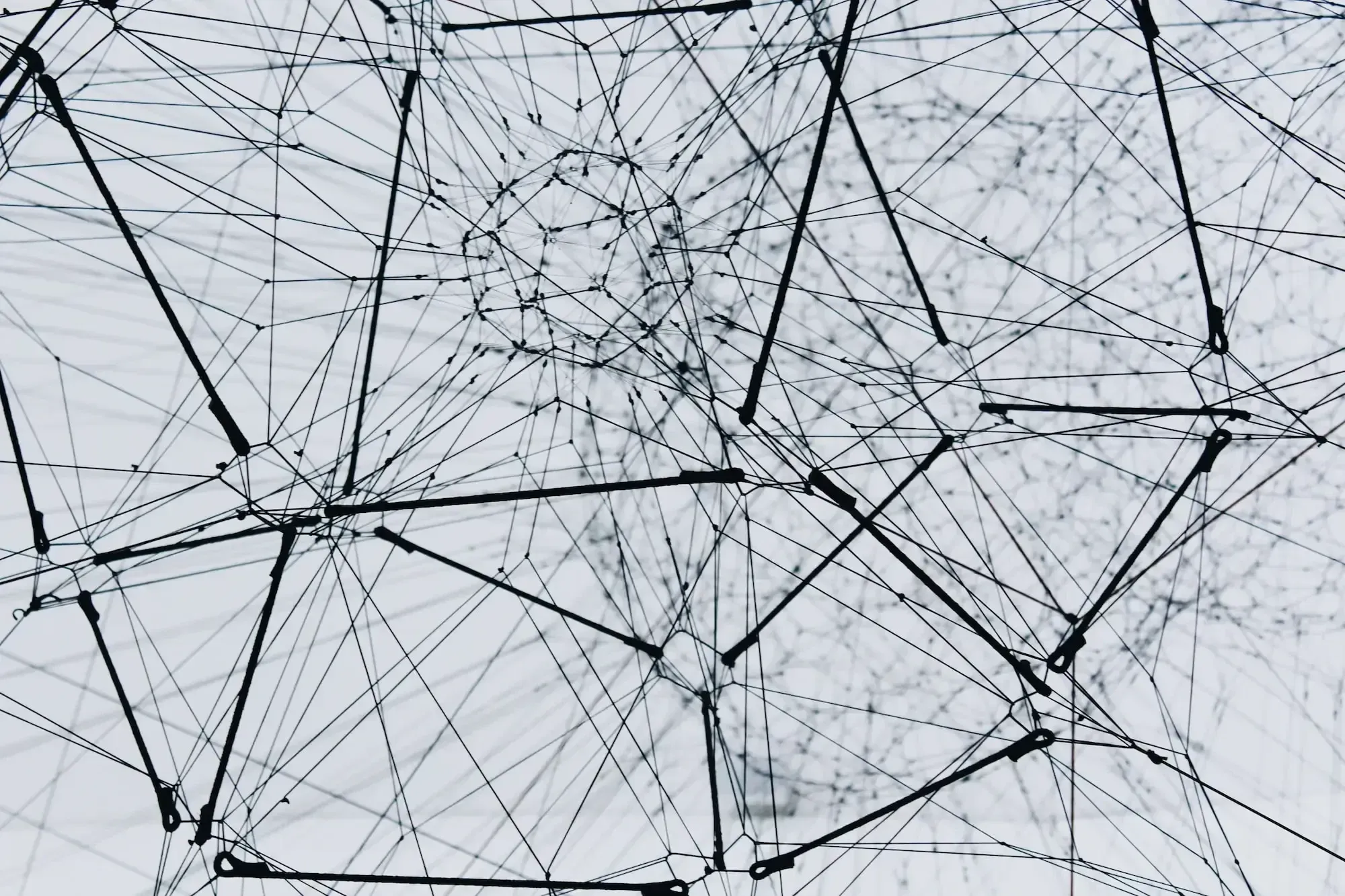 Tangled net of black wire