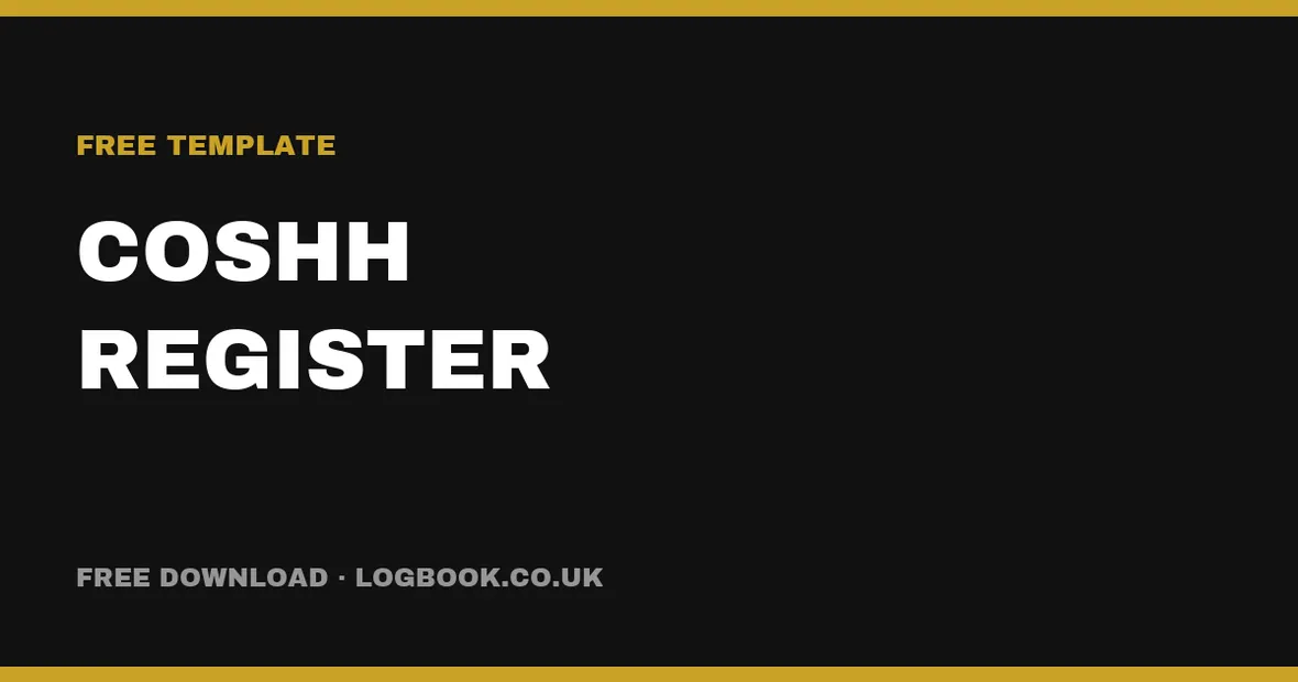 Free COSHH Register Template (UK) — PDF & Excel