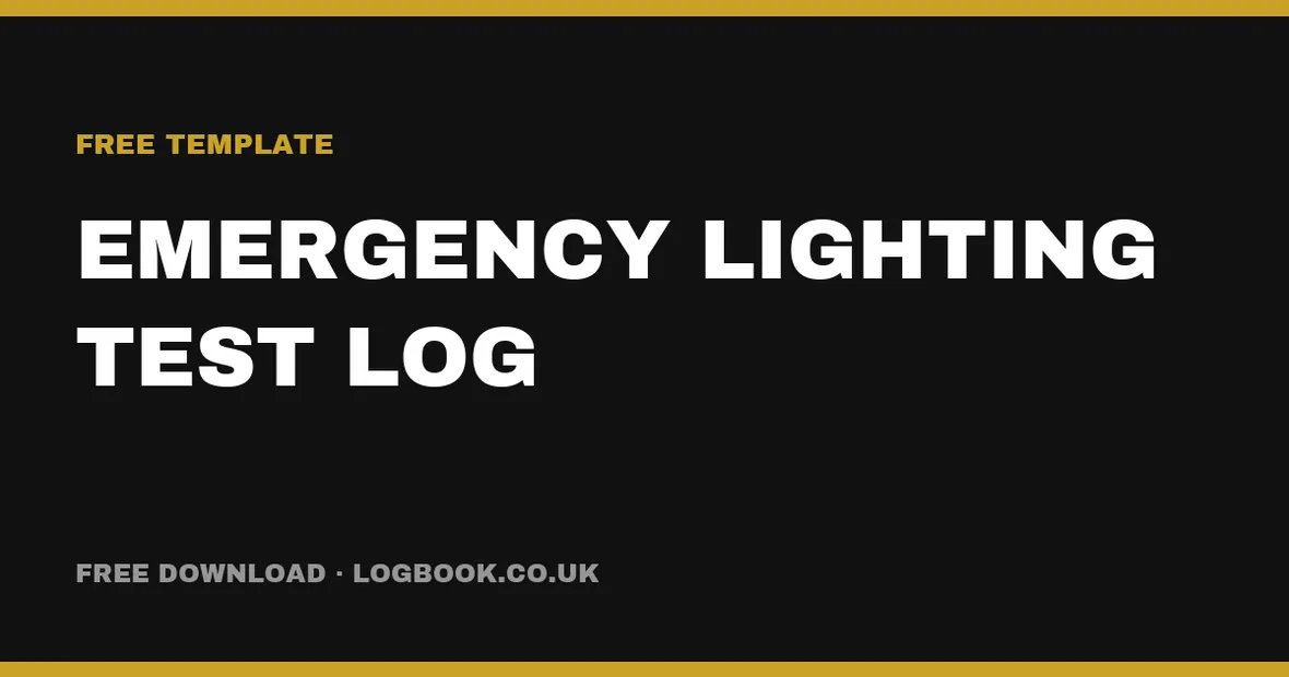 Free Emergency Lighting Test Log (UK) — PDF & Excel